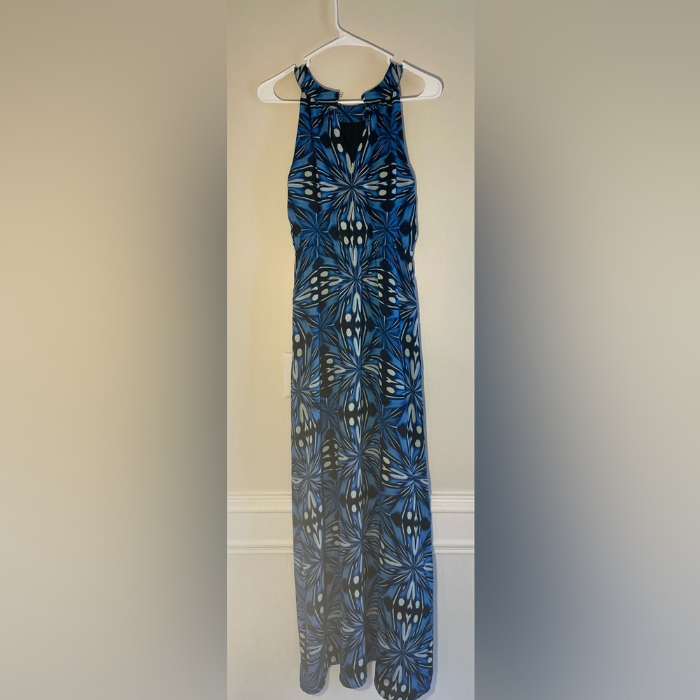 Outback Red (The Limited) maxi halter geometric dress size XS, blue - Picture 6 of 7
